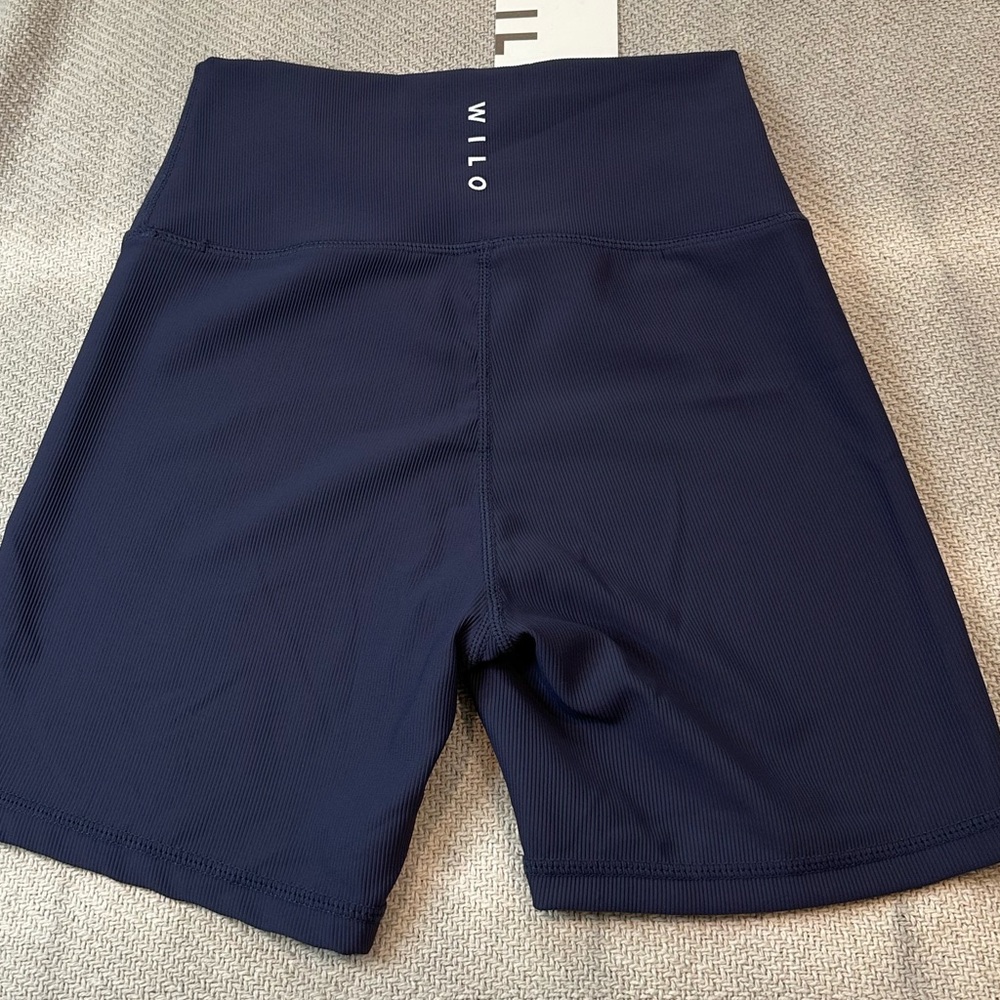 Wilo the Label Shorts Size Small NWT Blue Ribbed Active - Picture 5 of 6